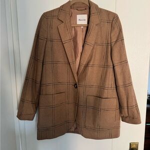 Madewell Tan Checkered Blazer